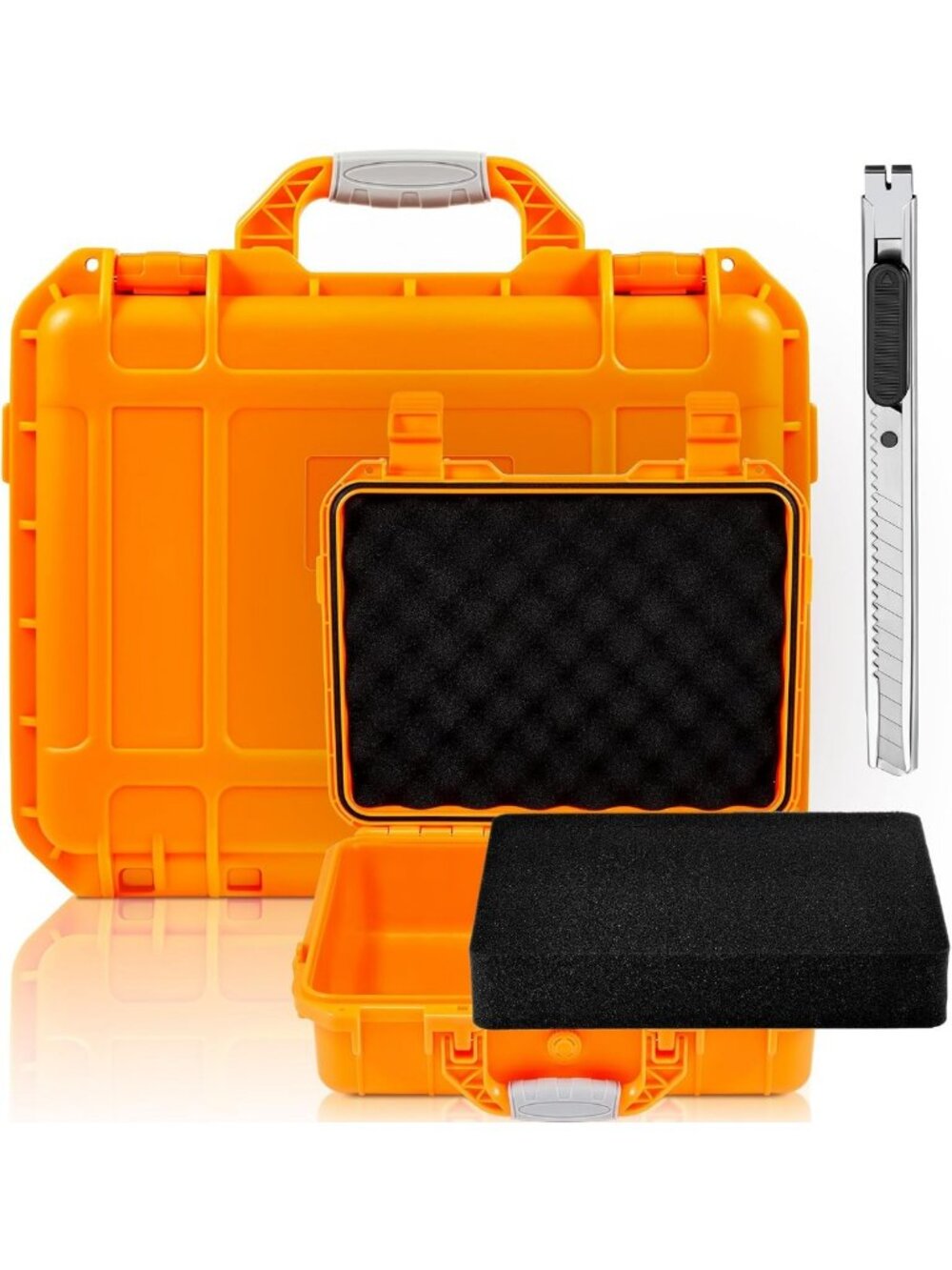 Stylish Orange Hard Case - 14.96x12.2x5.71 Inch Grid Shell for Ultimate